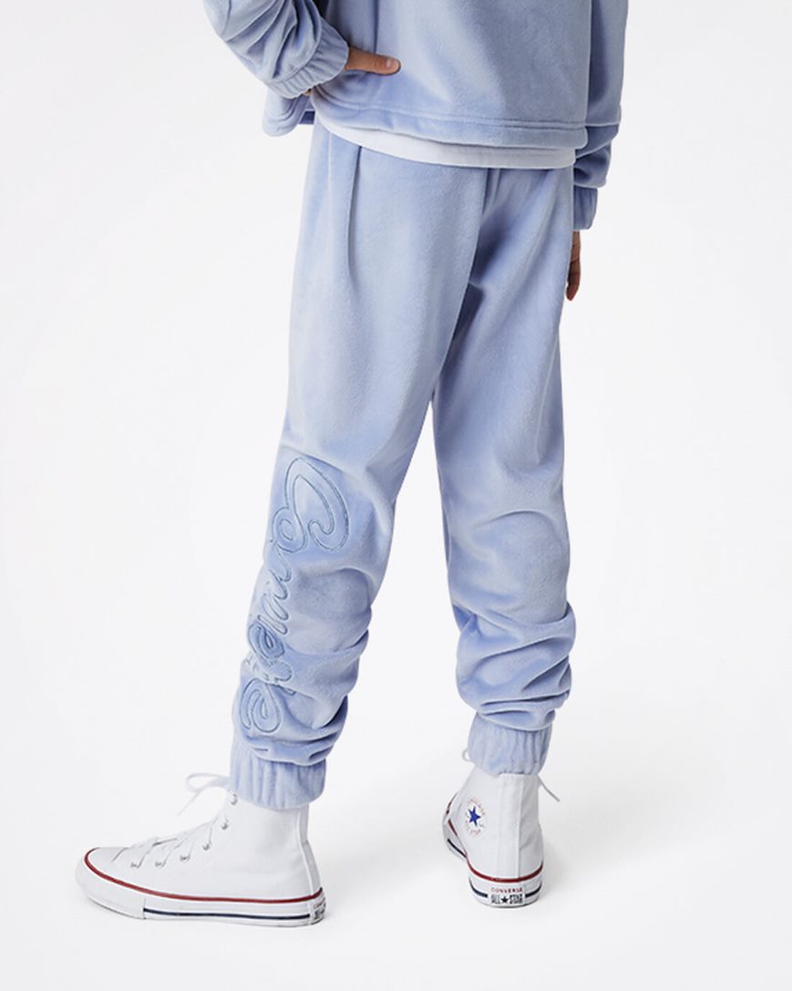 Dívčí Kalhoty Jogger Converse Velour Blankyt | CZ IEGW95